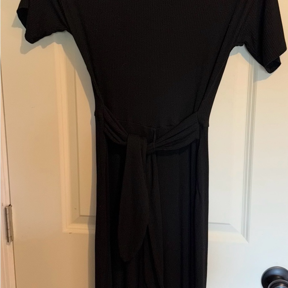 Jolt Black Short-Sleeve Tie-Waist Jumpsuit